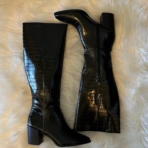 Dolce Vita Black Leather Knee High Boots Size 9